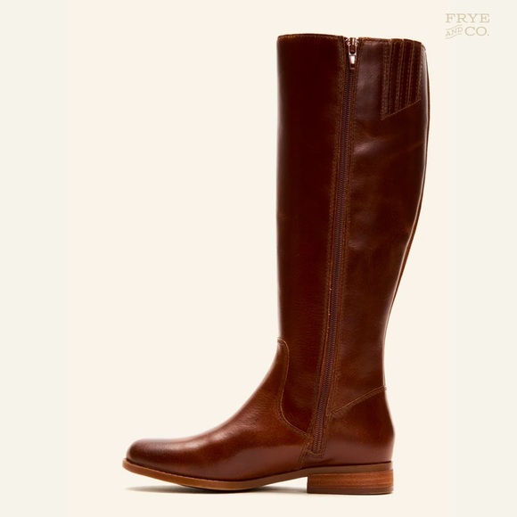 Frye Jolie Whip Cognac Leather Knee High Tall Boot - Picture 3 of 11